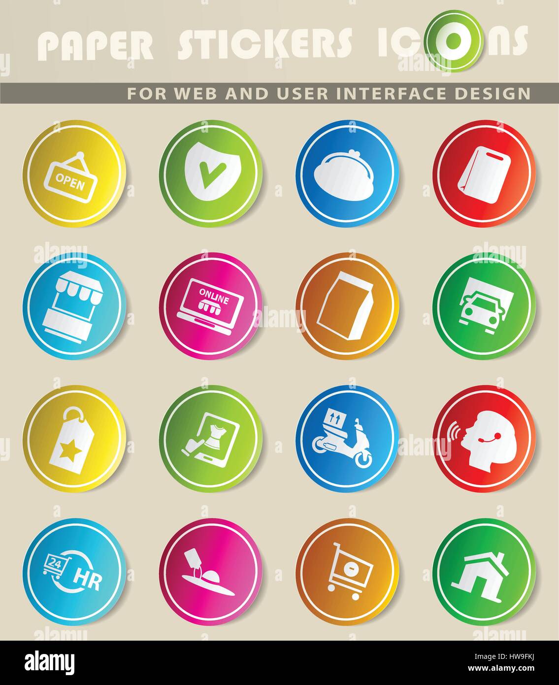 e-commerce vector icons for user interface design Stock Vector Image ...
