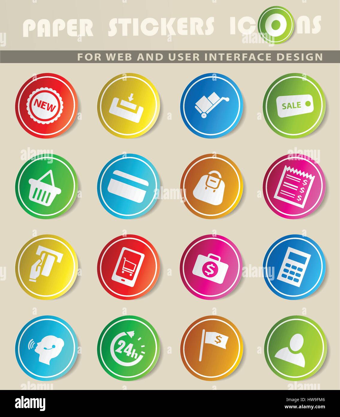 e-commerce vector icons for user interface design Stock Vector Image ...