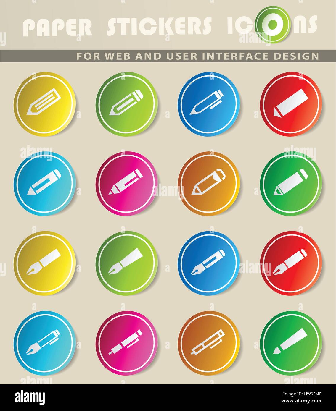 edit vector icons for user interface design Stock Vector Image & Art ...