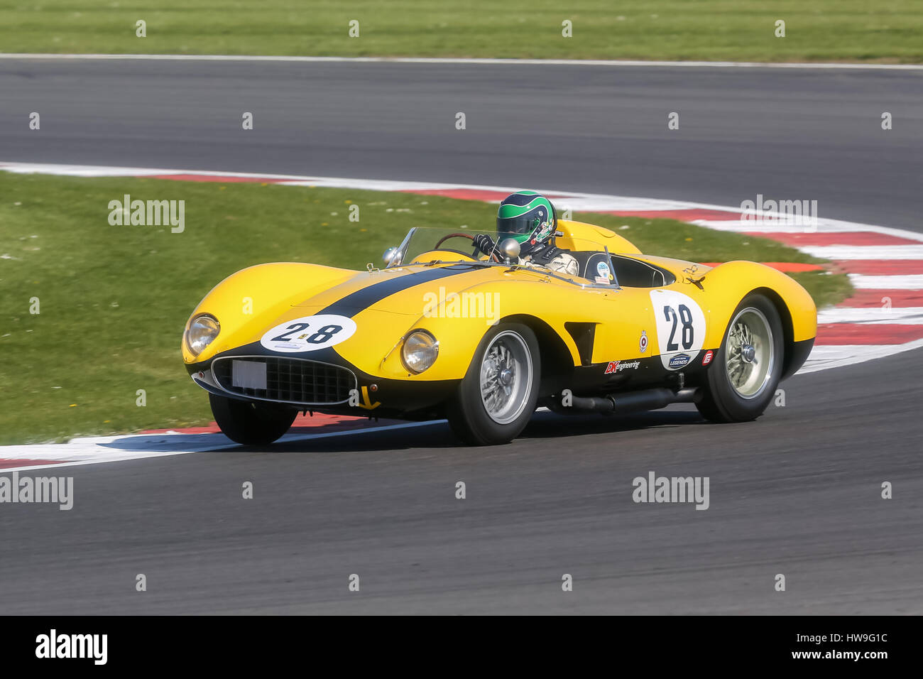 Taken at the Vintage Sports Car Club (VSCC) Spring Start meeting at Silverstone on 18th April 2015 Stock Photo