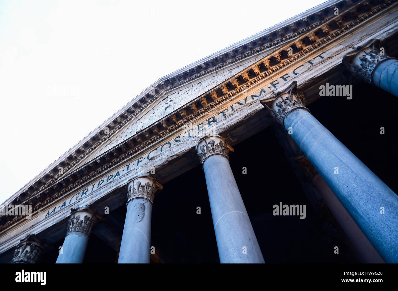The Pantheon is a former Roman temple, now a church, in Rome, Lazio, Italy, Europe. Stock Photo