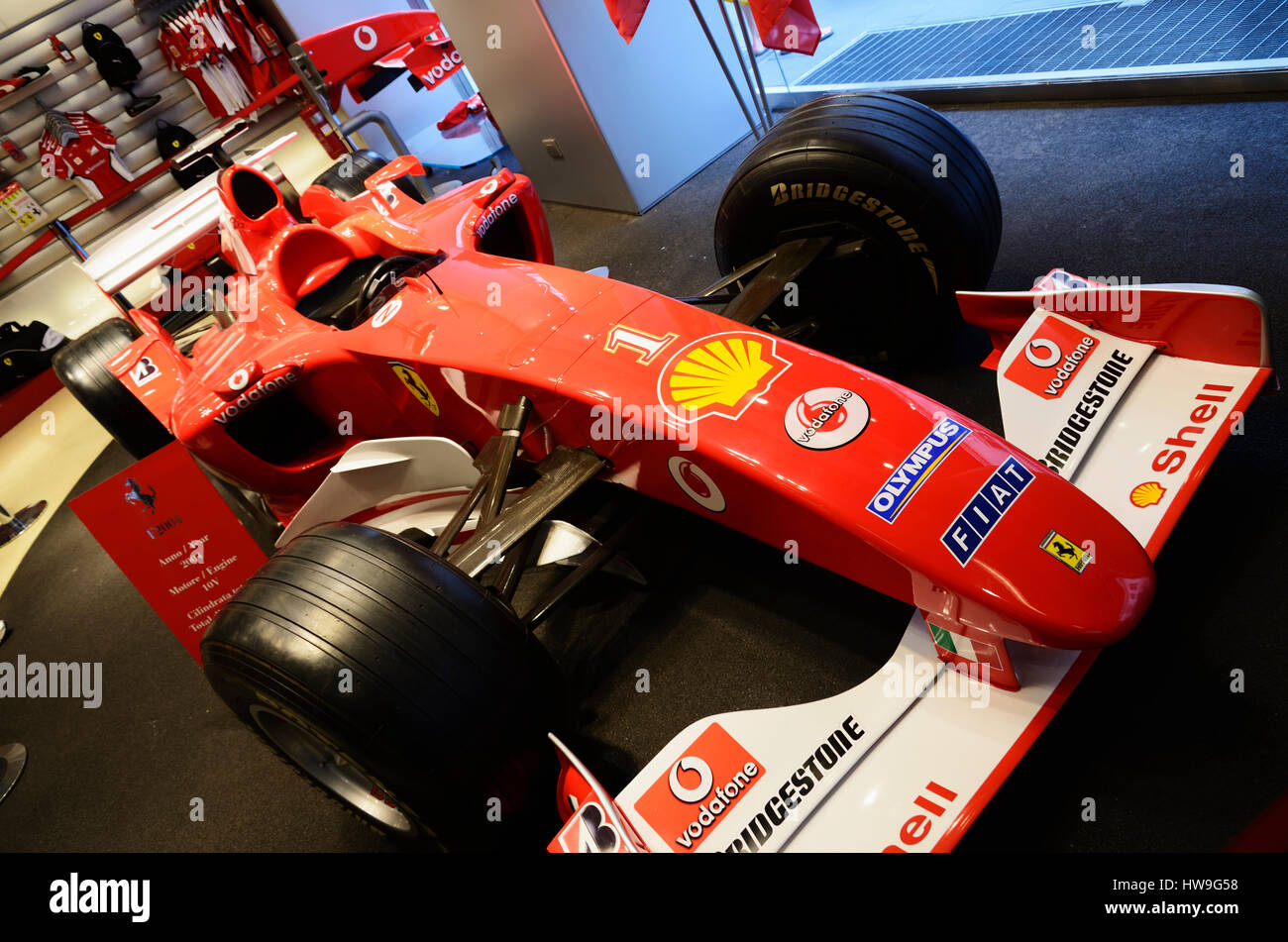 F1 in the Ferrari Store. Rome, Lazio, Italy, Europe. Stock Photo