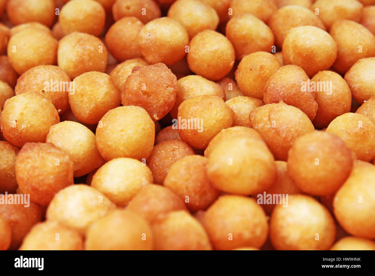 Soup balls. Soup pearls texture. Fried batter pearls (