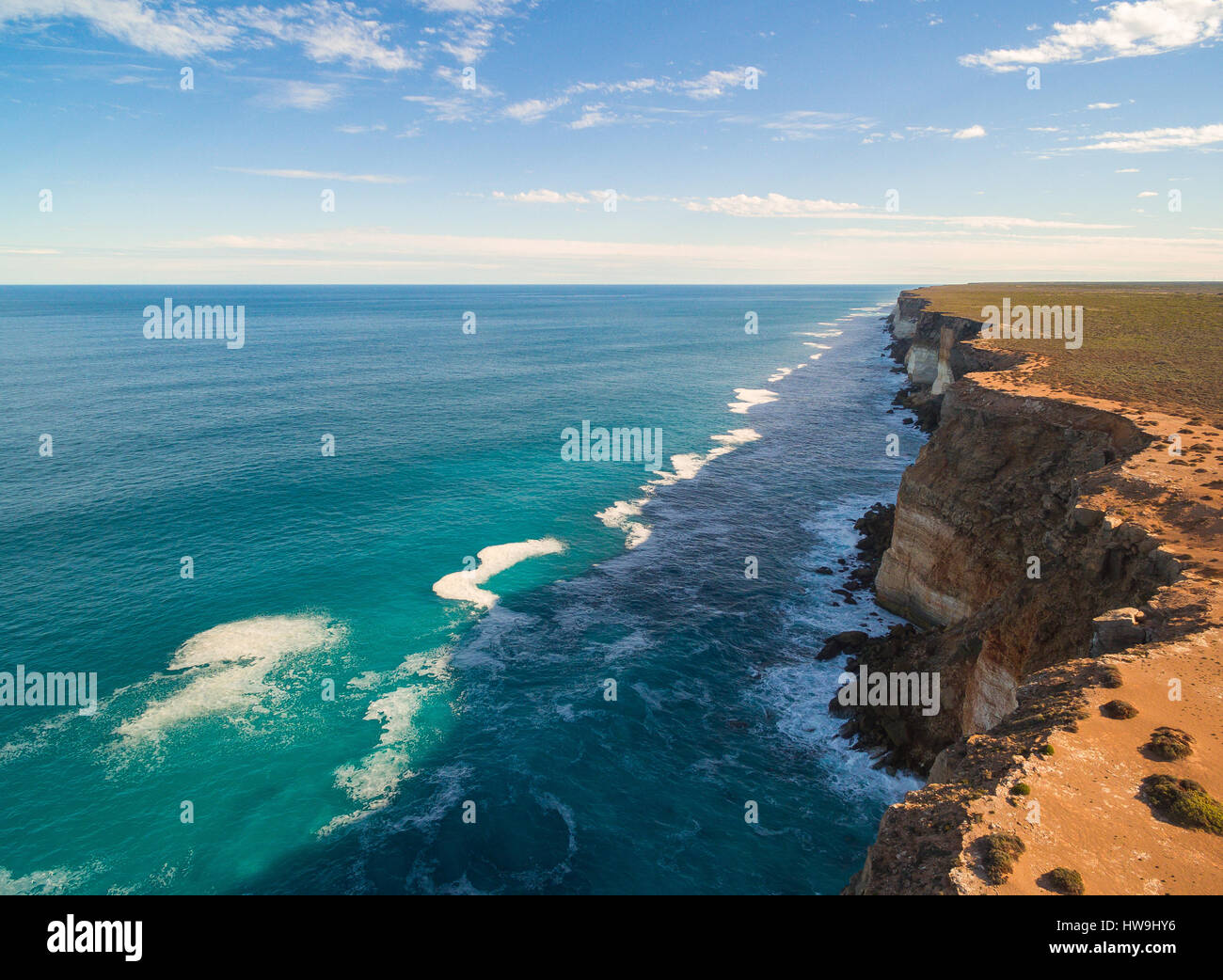 The Great Australian Bight - Bunda Cliffs - Nullarbor Plains, South Australia Stock Photo