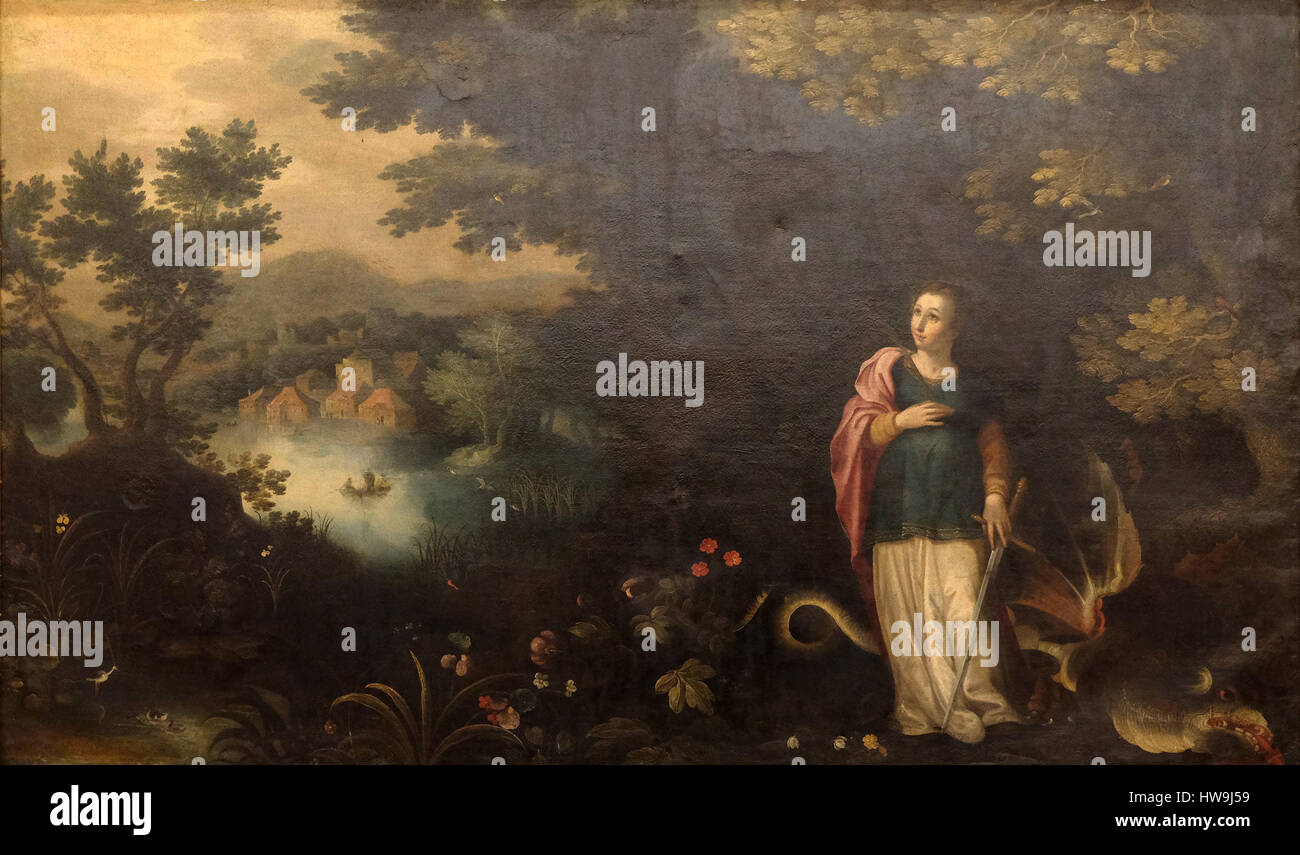 Jan Brueghel: Saint Margaret, exposed in the Croatian Academy of Sciences and Arts in Zagreb, on April 13, 2016. Stock Photo