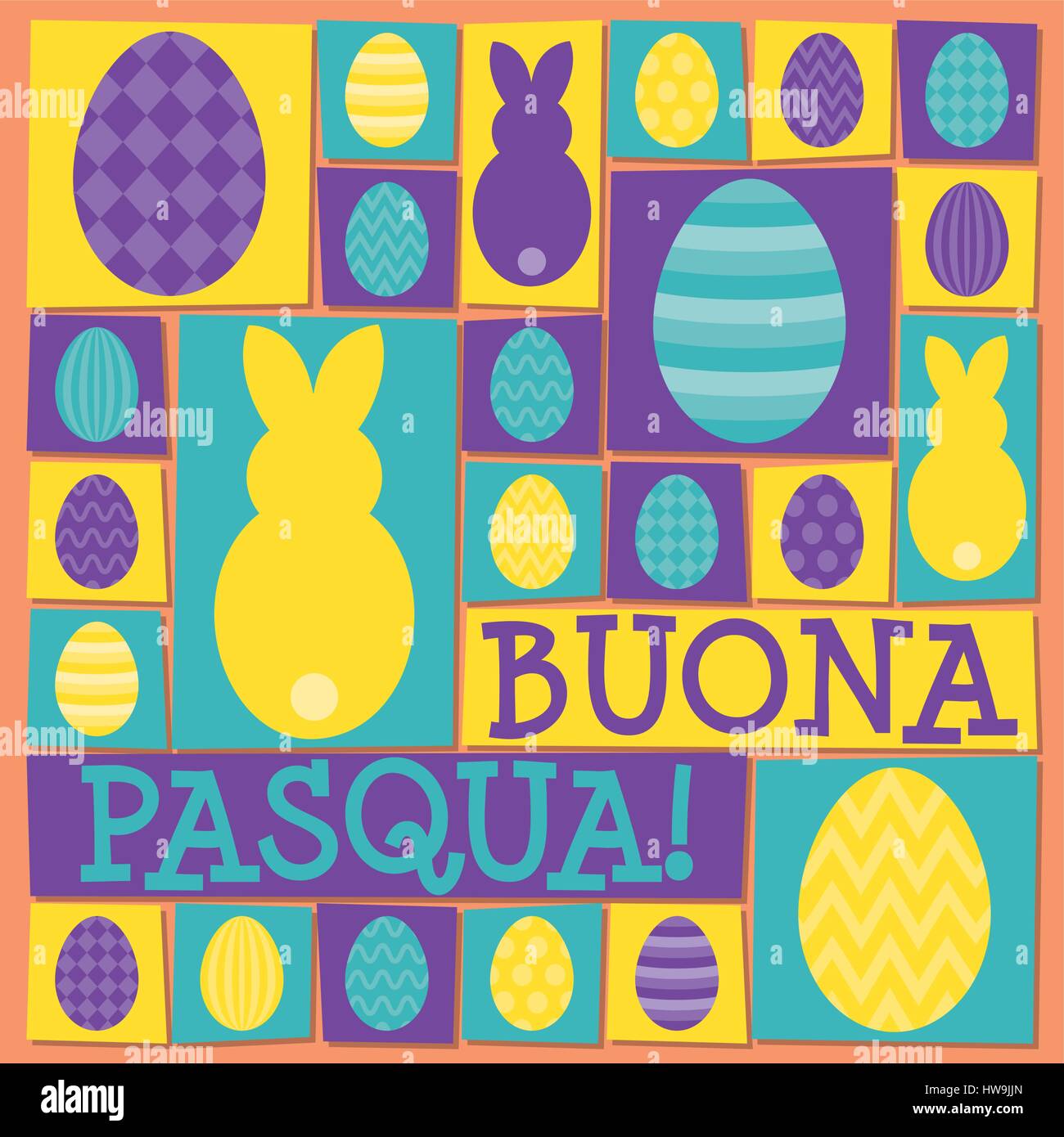 Funky Easter card in vector format. Words translate to "Happy Easter