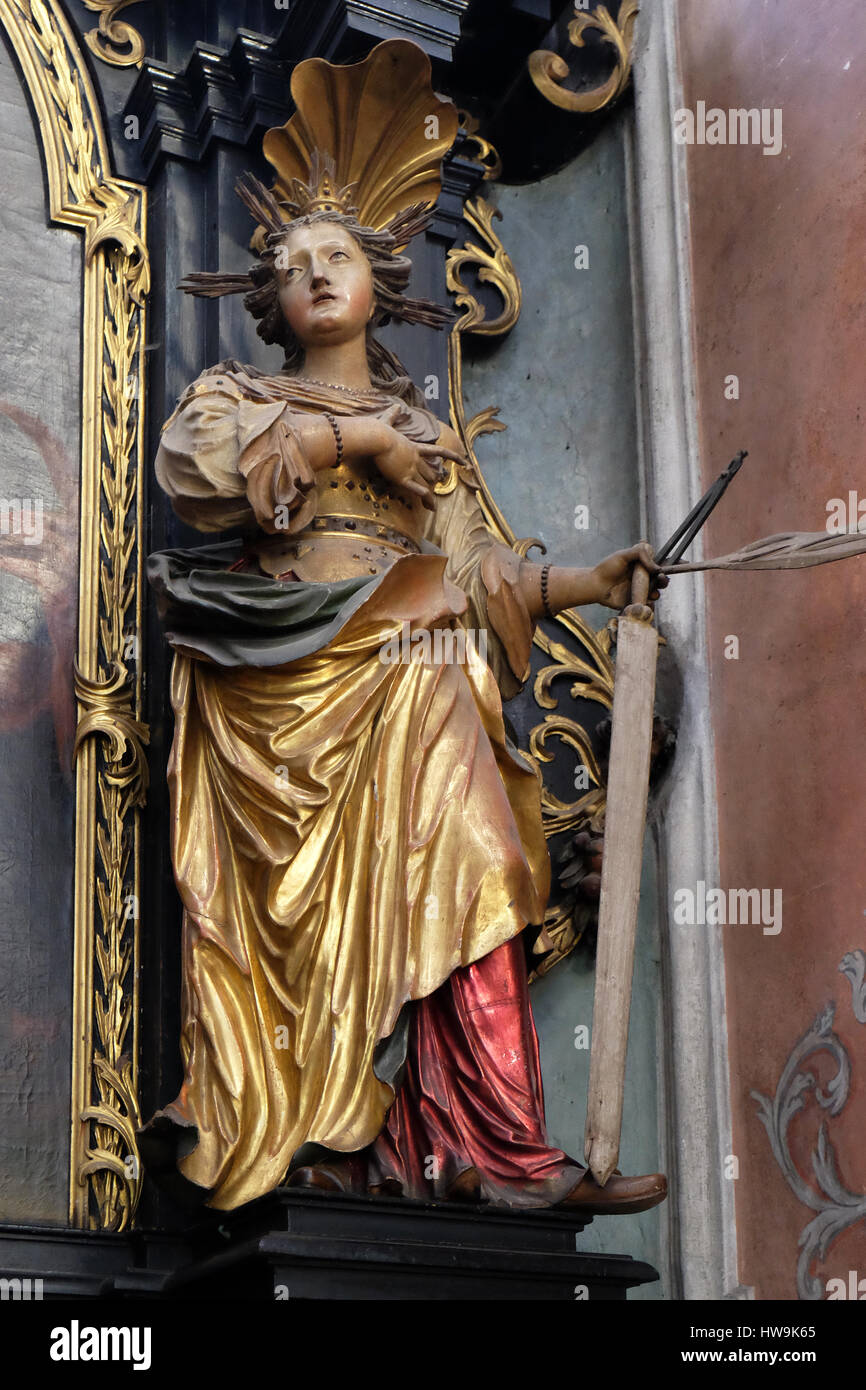 Saint Apollonia on the altar of St. Anne in Parish church in St