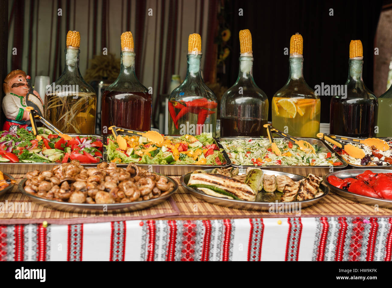 street food with liqueurs Stock Photo Alamy