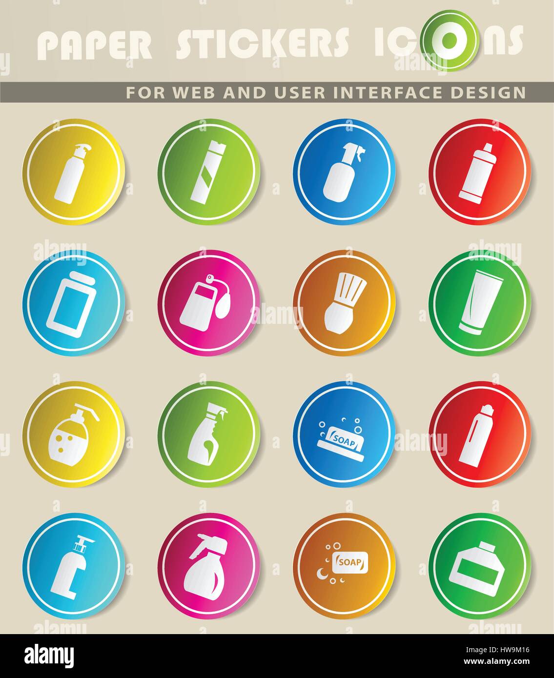 household chemicals vector icons for user interface design Stock Vector ...