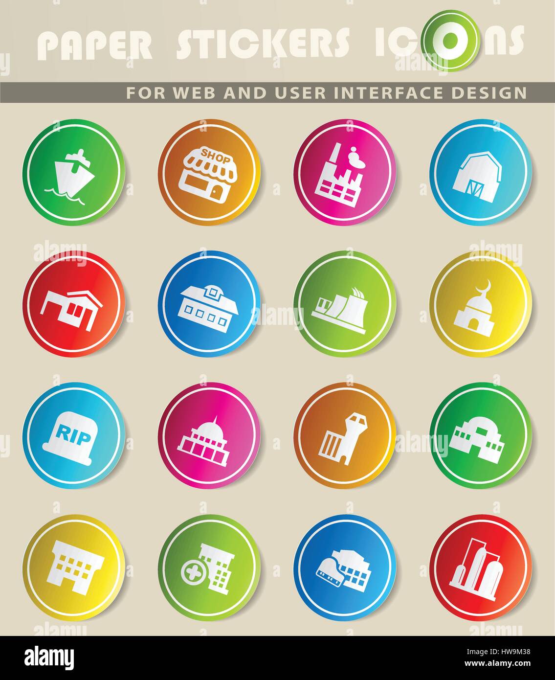 infrastructure vector icons for user interface design Stock Vector ...