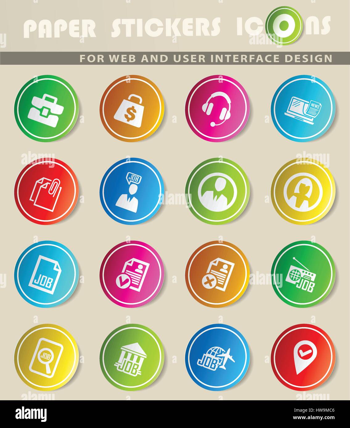 job search vector icons for user interface design Stock Vector Image ...