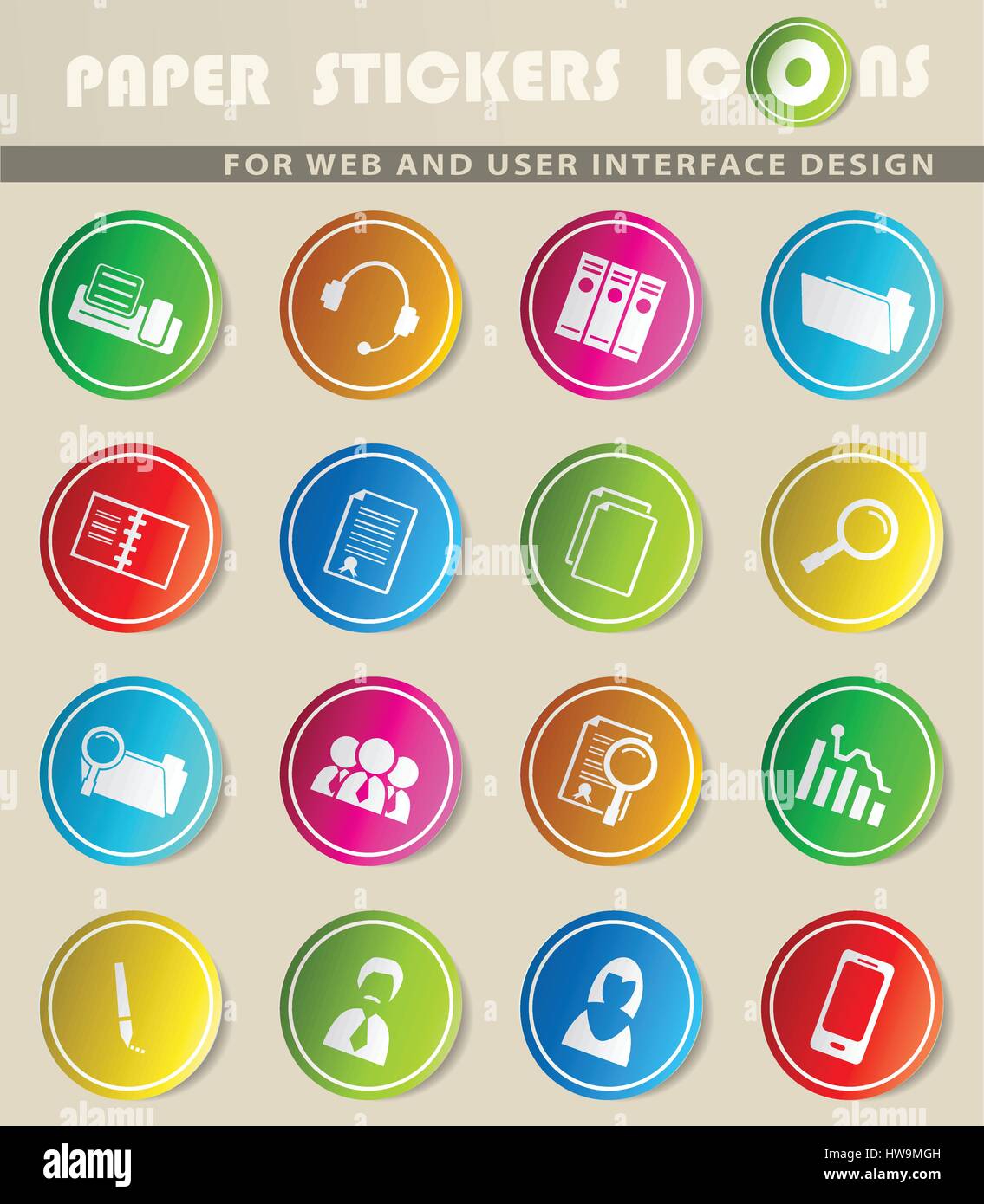 office vector icons for user interface design Stock Vector Image & Art ...