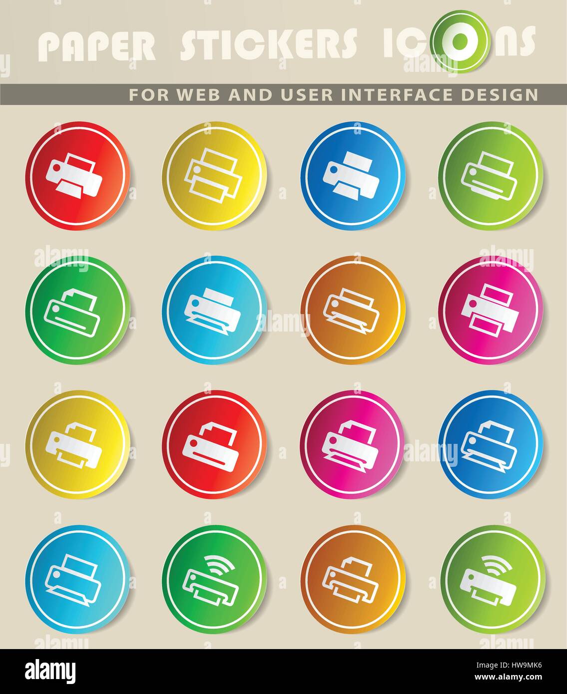 print vector icons for user interface design Stock Vector Image & Art ...