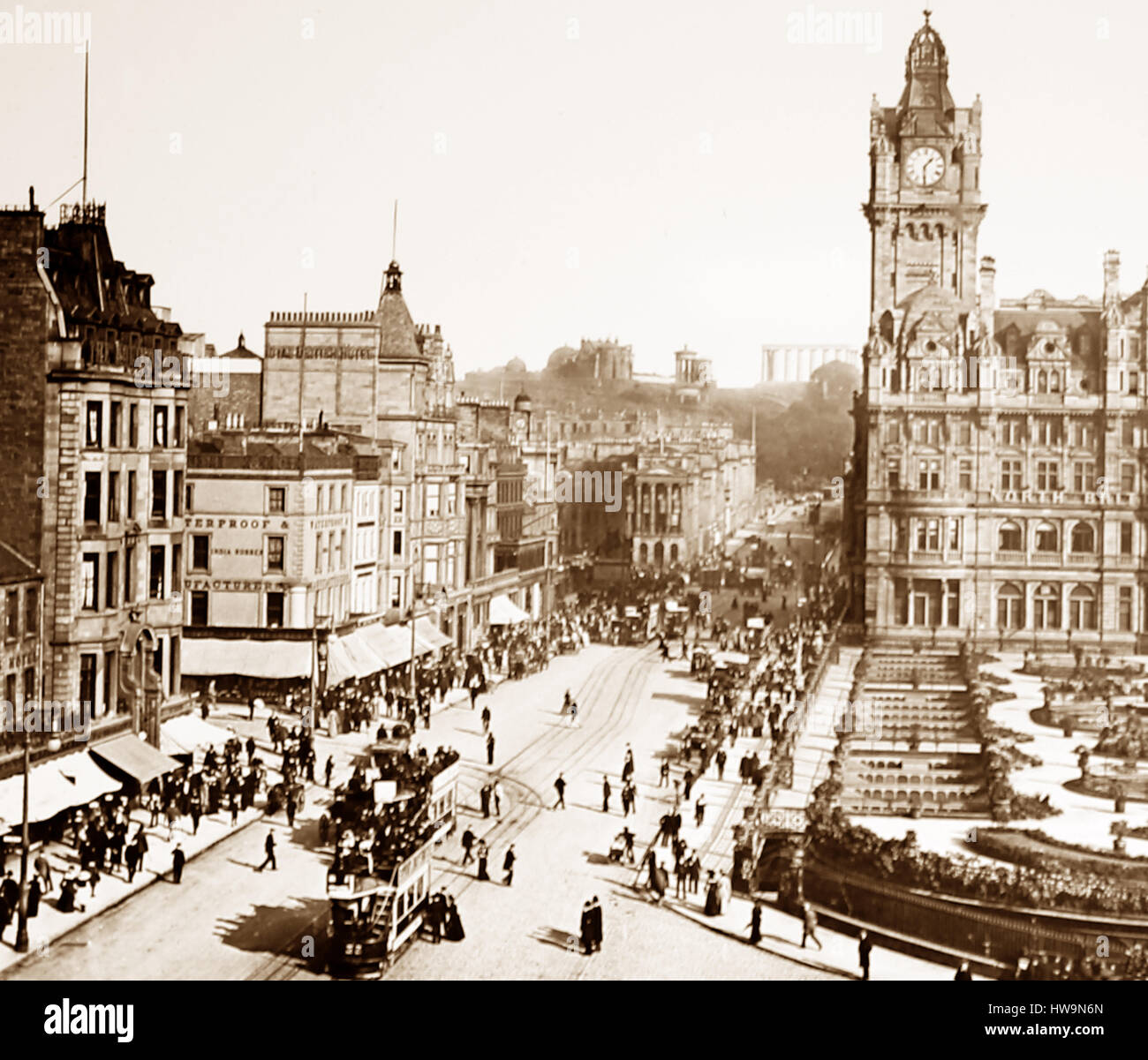 Princes Street, Edinburgh, Scotland - Victorian period Stock Photo