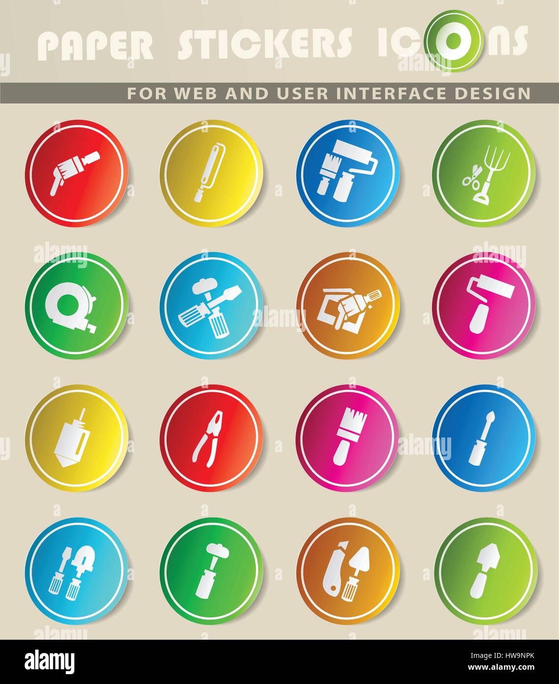 work tools vector icons for user interface design Stock Vector Image ...