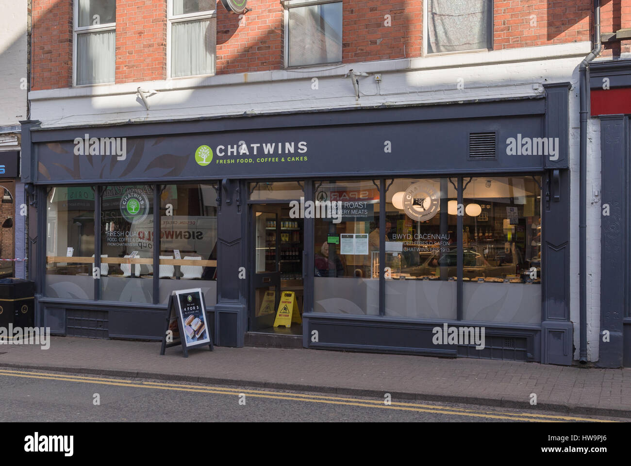 Chatwins bakery and cafe on Castle St. Llangollen one of 20 outlets owned and operated by Chatwins based in Nantwich Stock Photo