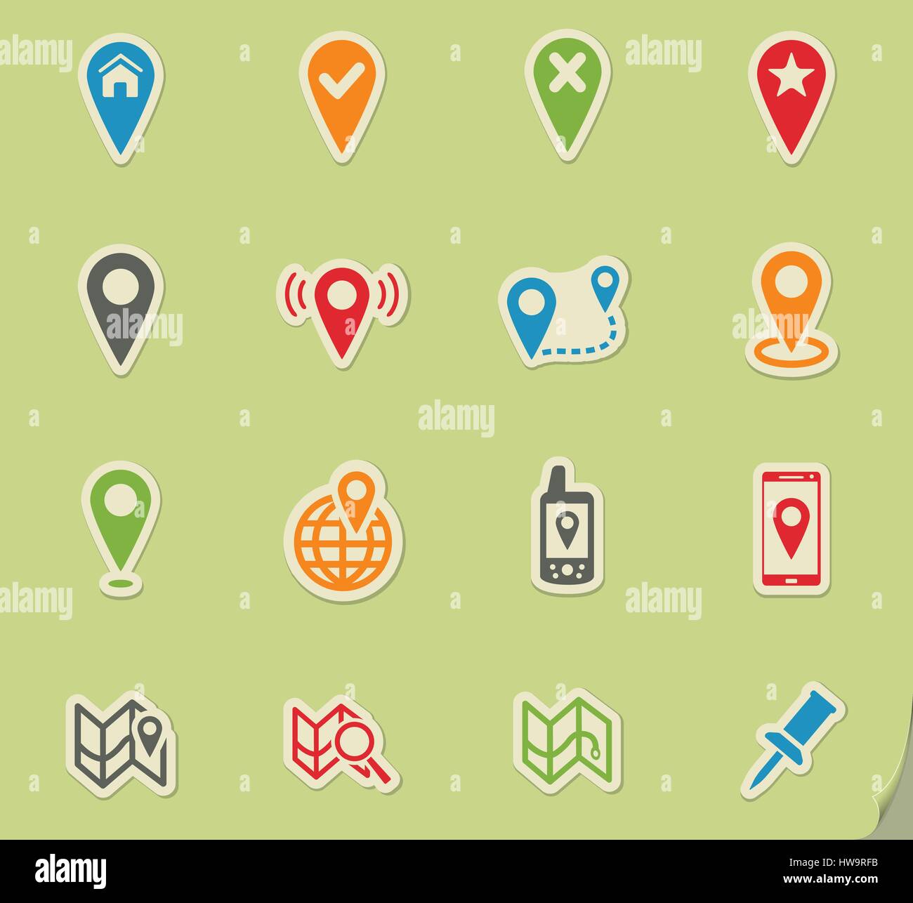 Pointer and maps simply vector icon set Stock Vector Image & Art - Alamy