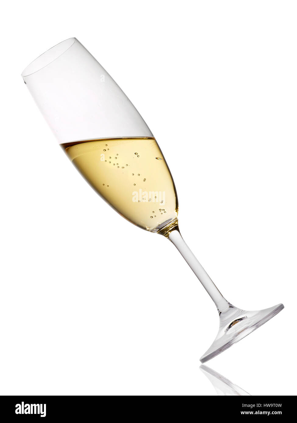 Glass of champagne isolated on white background Stock Photo