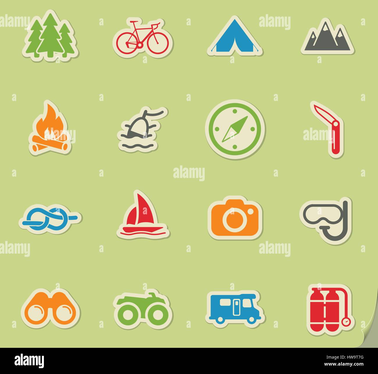 Active recreation simply icons for web and user interface Stock Vector ...