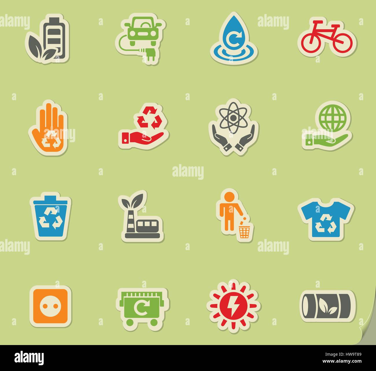 alternative energy web icons for user interface design Stock Vector ...