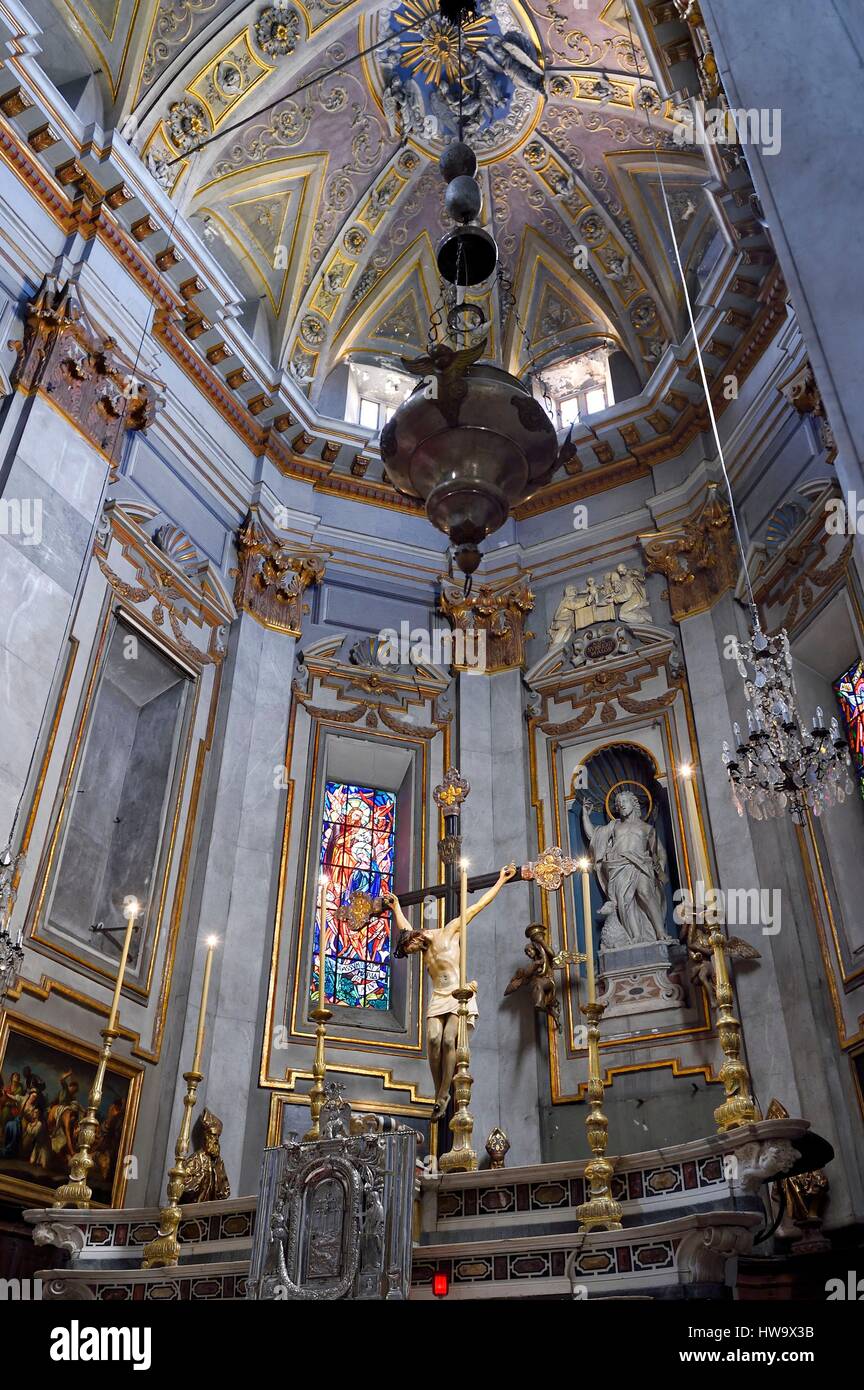 France, Haute Corse, Bastia, the baroque St Jean Baptiste Church Stock ...