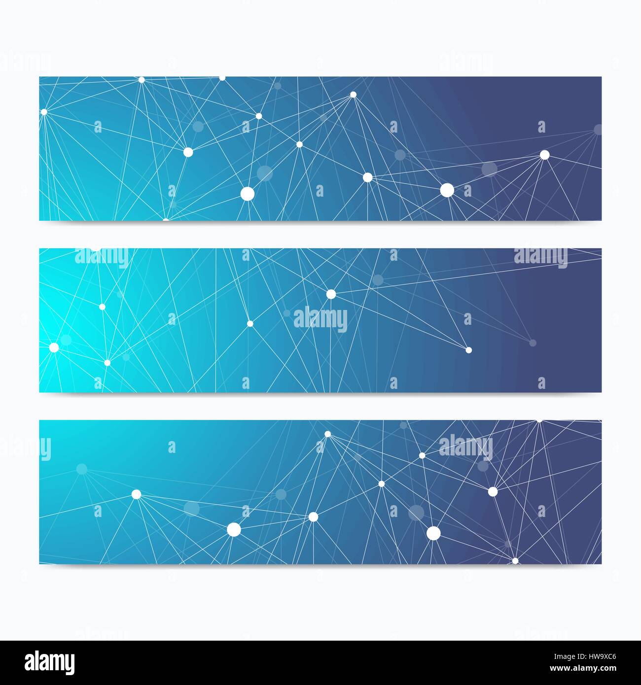 Scientific standard size banners. Geometric abstract presentation ...