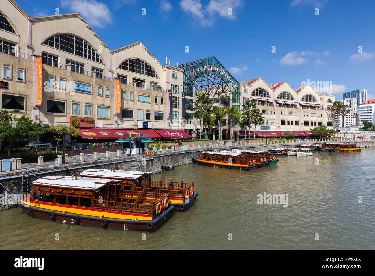 Singapore, Riverside Point, entertainment district, exterior Stock ...