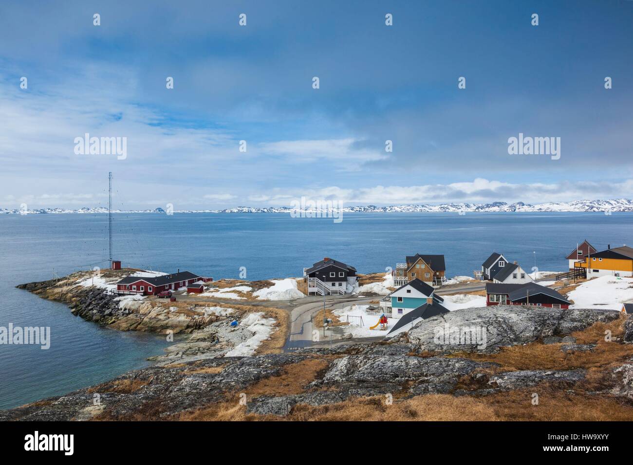 Greenland, Nuuk, Kolonihavn area, residential houses Stock Photo Alamy