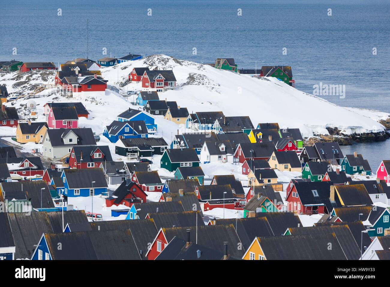 Greenland, Nuuk, Kolonihavn area, residential houses Stock Photo Alamy