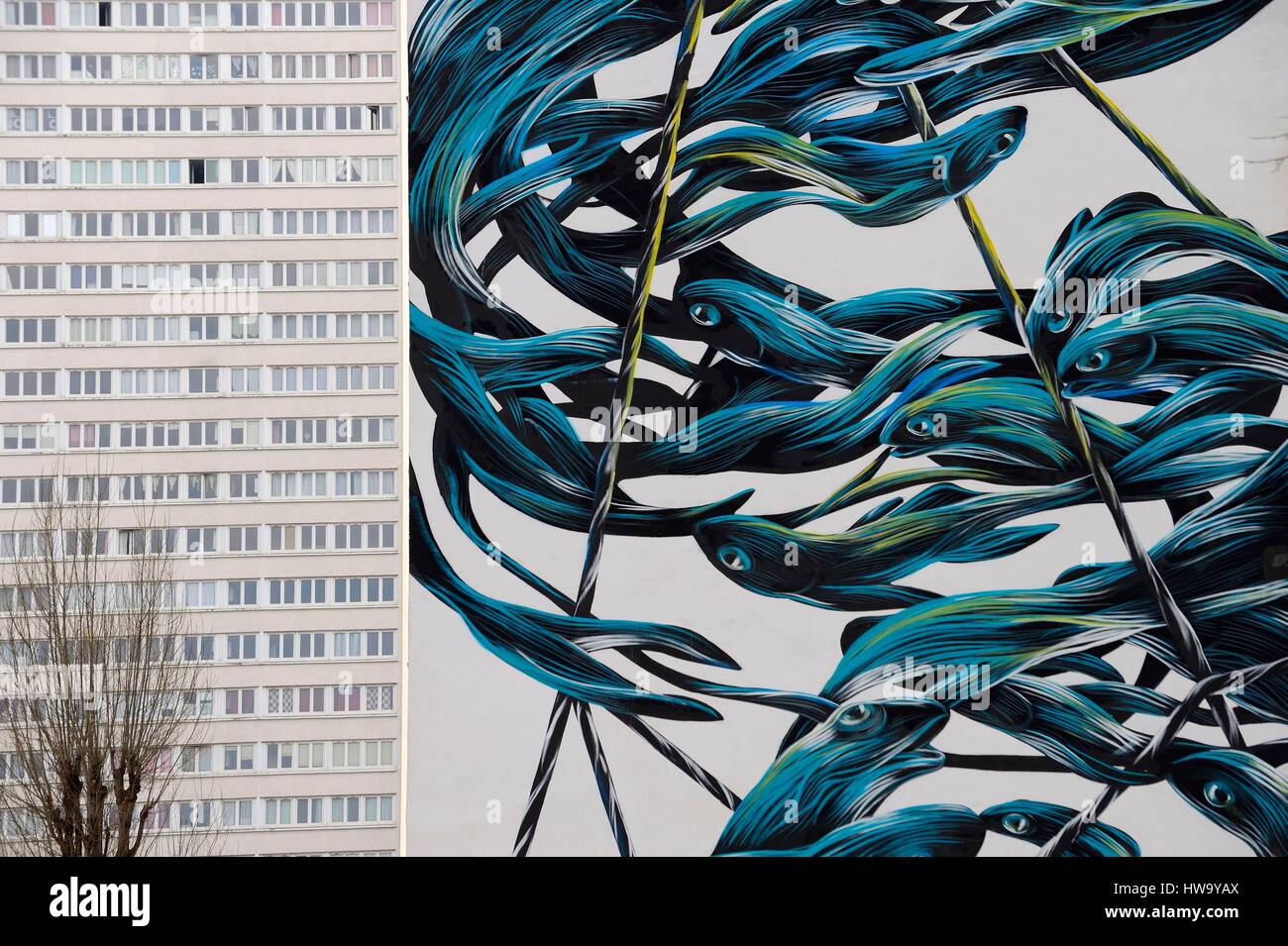 France, Paris, Street Art, Pantonio, fresco Stock Photo - Alamy