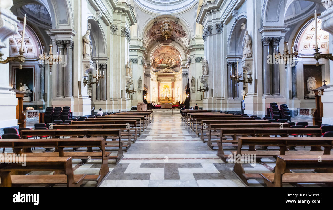 PALERMO, ITALY - JUNE 24, 2011: interior of Palermo Cathedral. It is ...