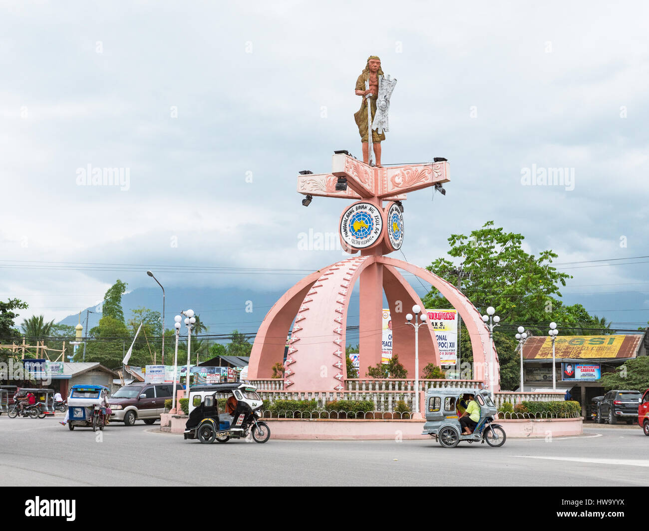 The Sultan Kudarat monument in Isulan, the capitol of the Sultan Kudarat province, The Philippines. Stock Photo