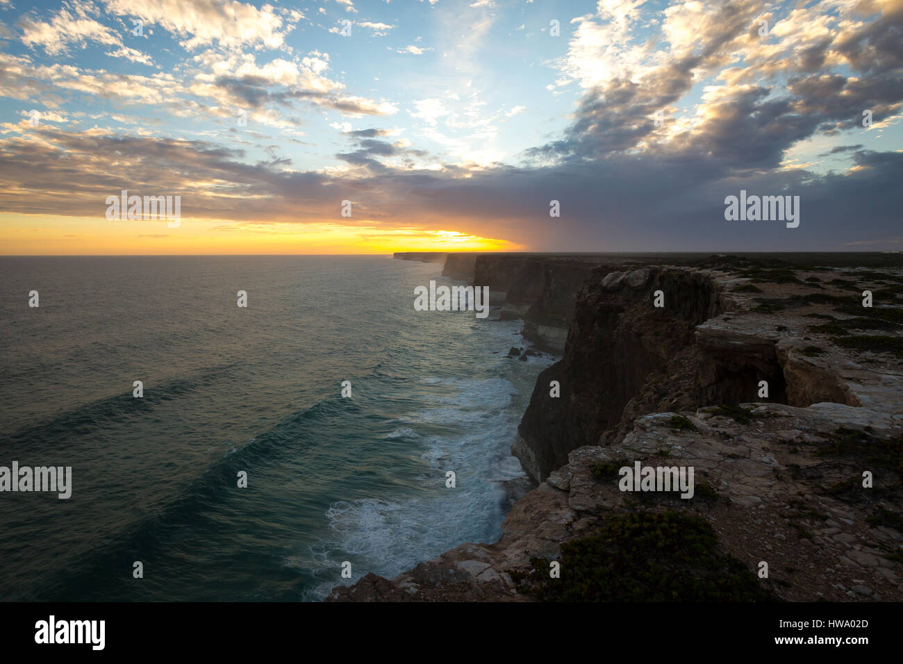 The Great Australian Bight - Bunda Cliffs - Nullarbor Plains, South Australia Stock Photo