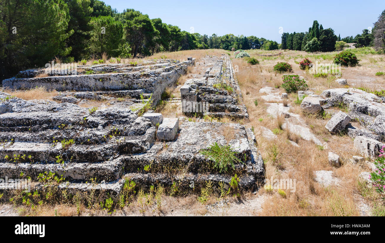 travel to Italy ruins of ancient Altar of Hieron (L Ara di Ierone II