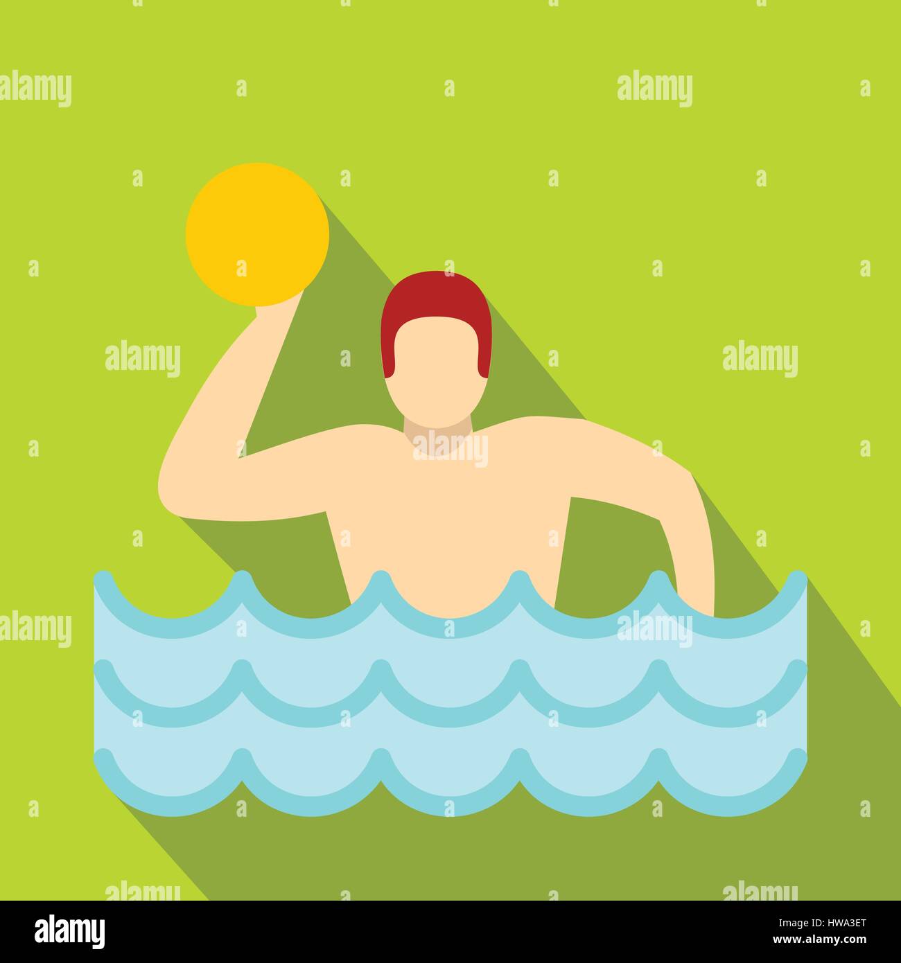 Water polo player in swimming pool icon flat style Stock Vector Image ...