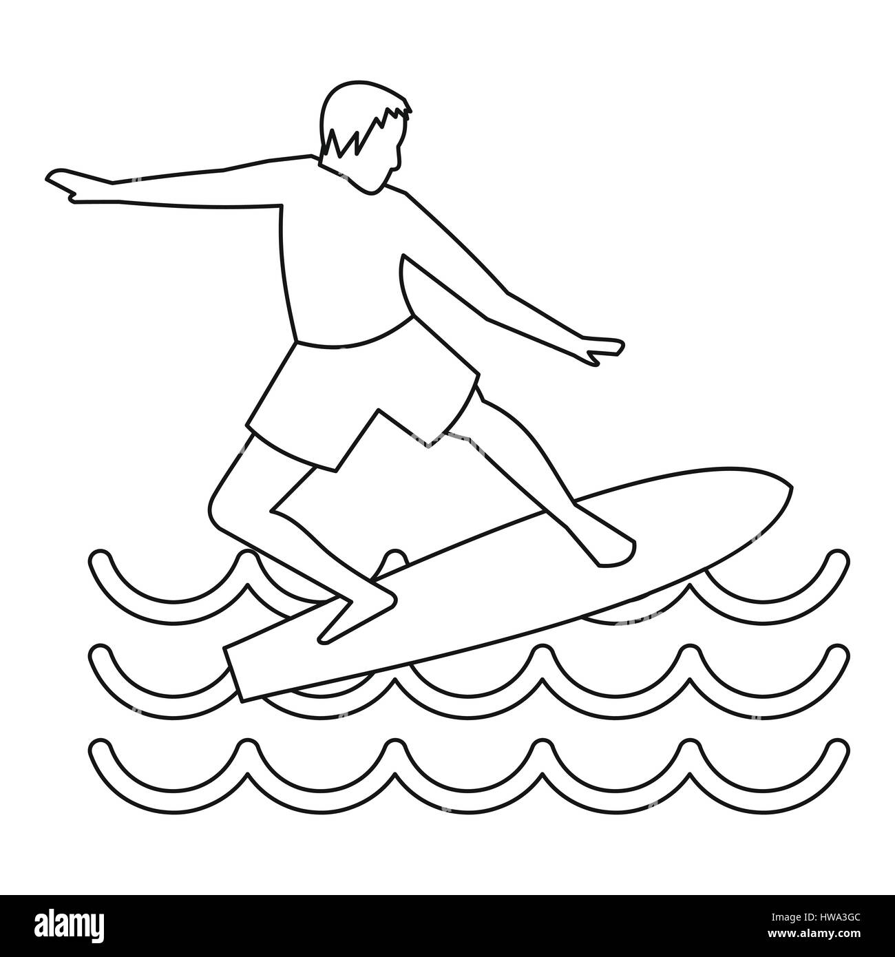 Man with surfboard icon, simple style Stock Vector Image & Art - Alamy