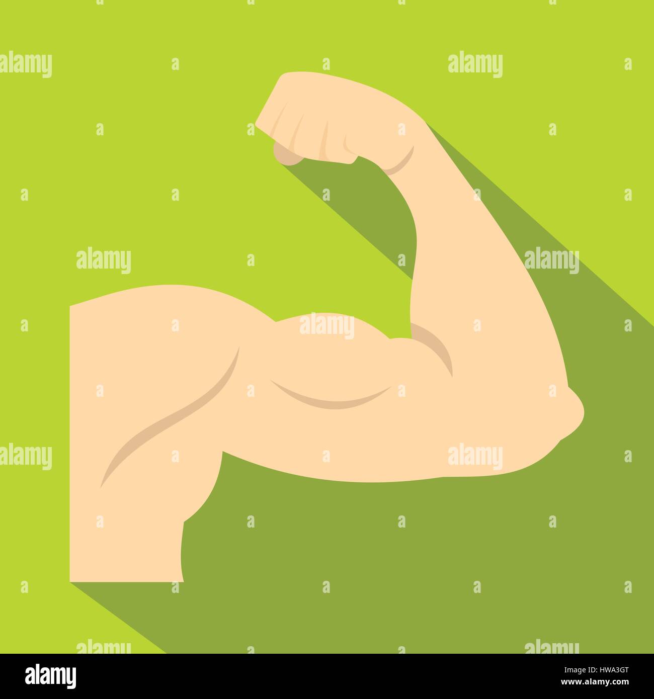 Arm showing biceps muscle icon, flat style Stock Vector