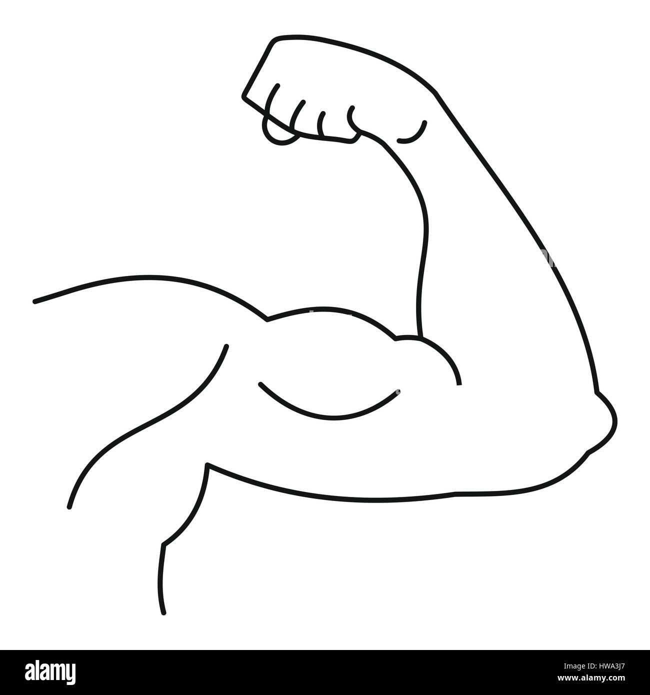 Strong hand muscle icon, simple style Stock Vector