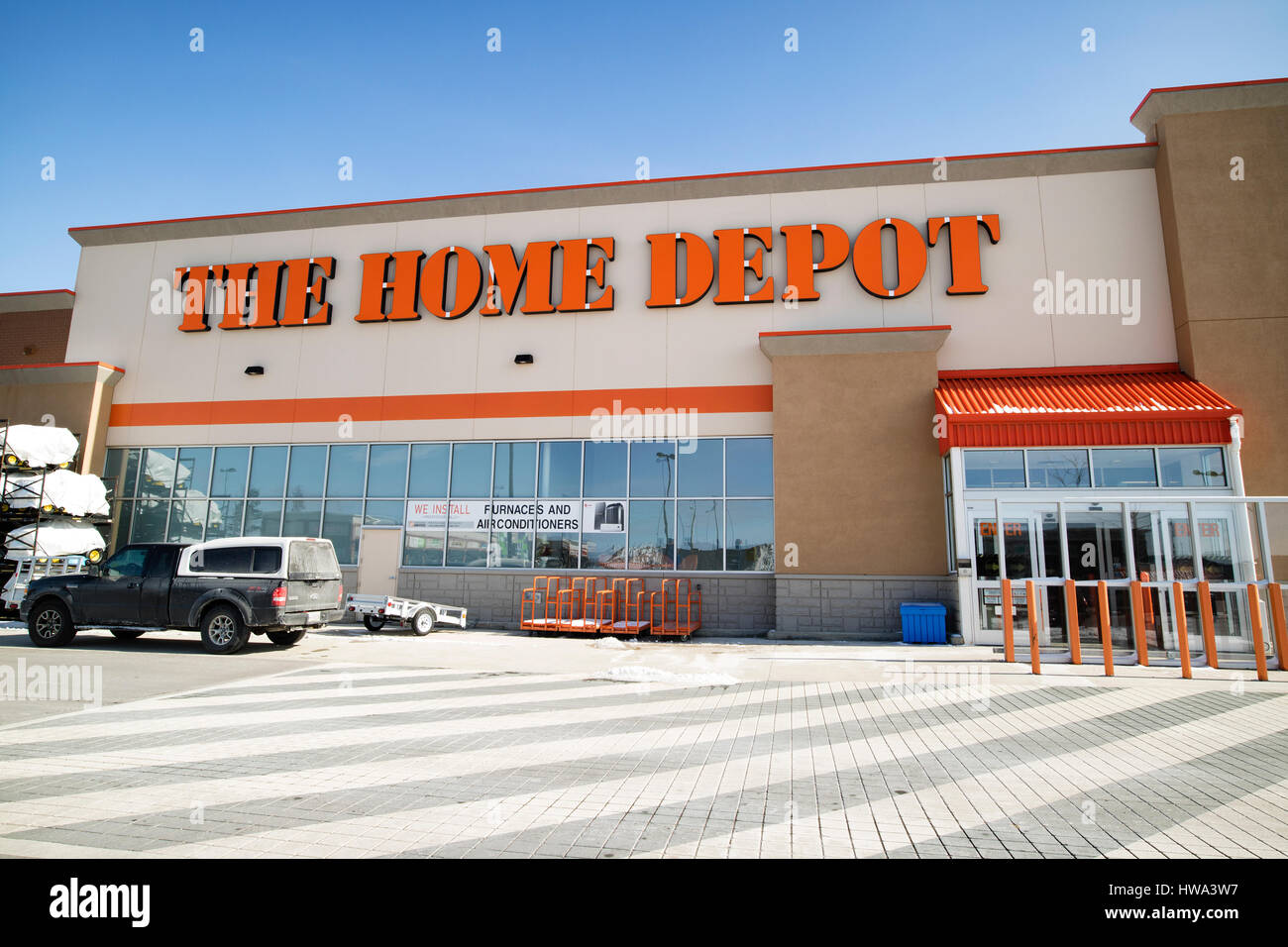 BRAMPTON, CANADA - MARCH 12, 2017: The Home Depot store. The Home Depot is an American retailer of construction products and services, operates many s Stock Photo