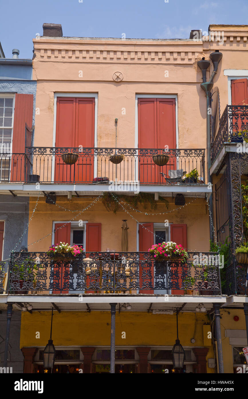 Architectual details of buildings in the French Quarters of New Orleans