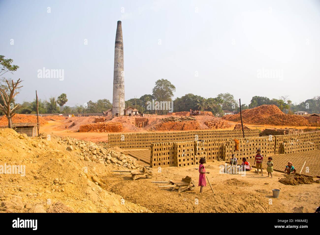 India, Tripura state, brick factory Stock Photo