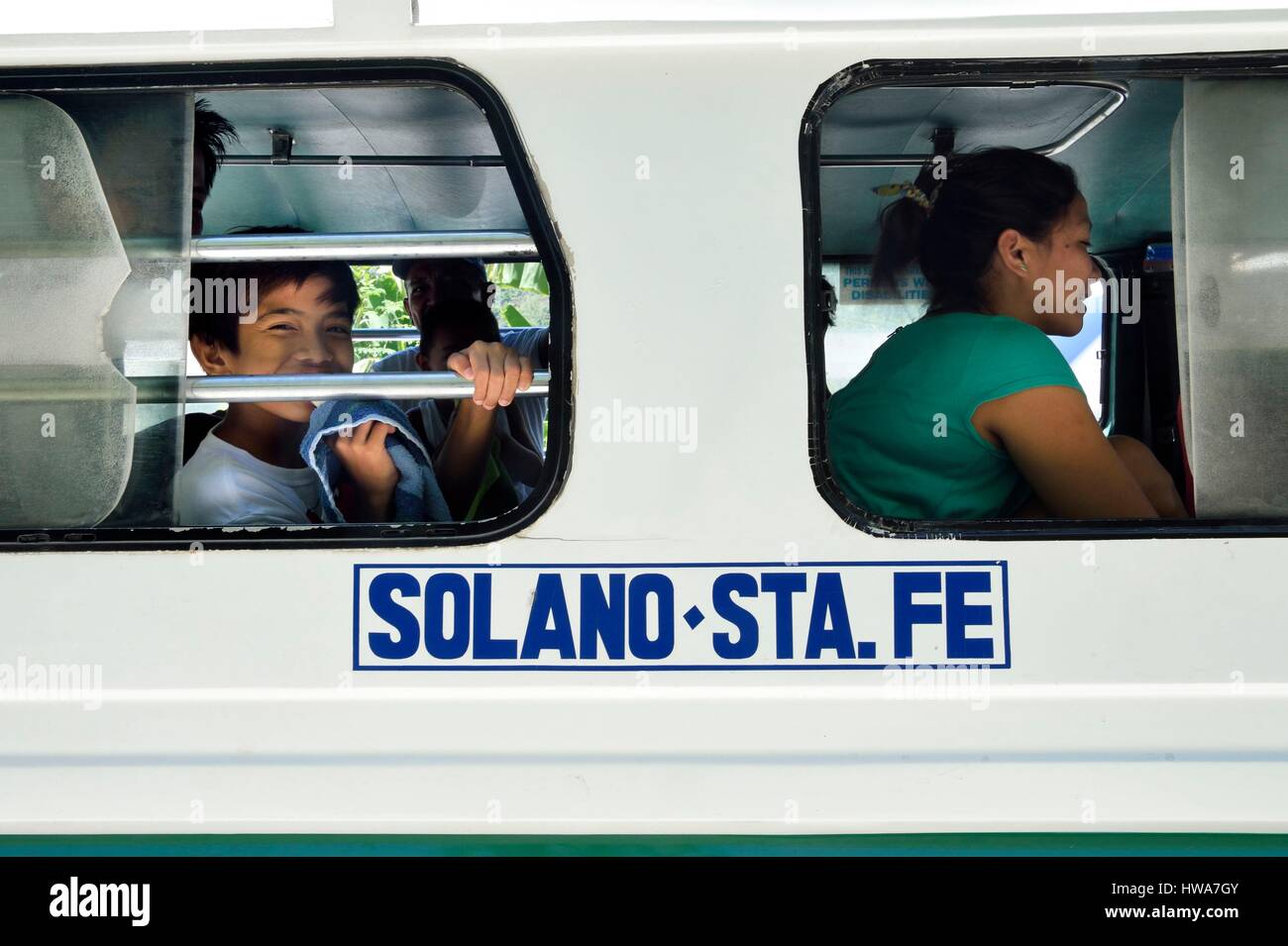 Philippines, Nueva Ecija province, Bambang region, jeepney (elongated jeep to transport passengers) Stock Photo