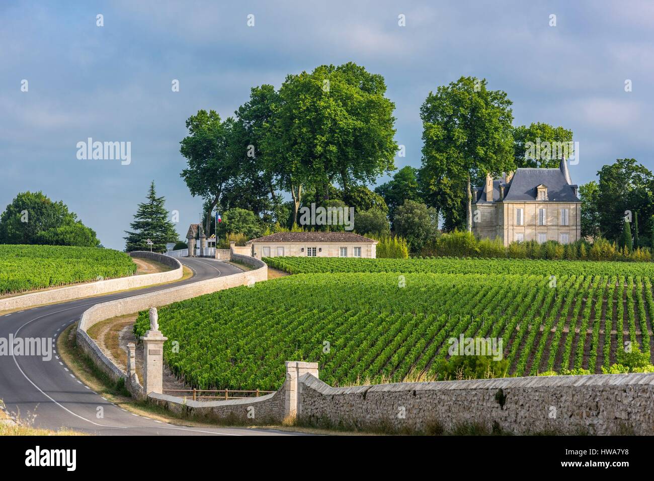 France, Gironde, Saint-Lambert, Medoc vineyard, Chateau Pichon Longueville Comtesse de Lalande, AOC Pauillac Stock Photo