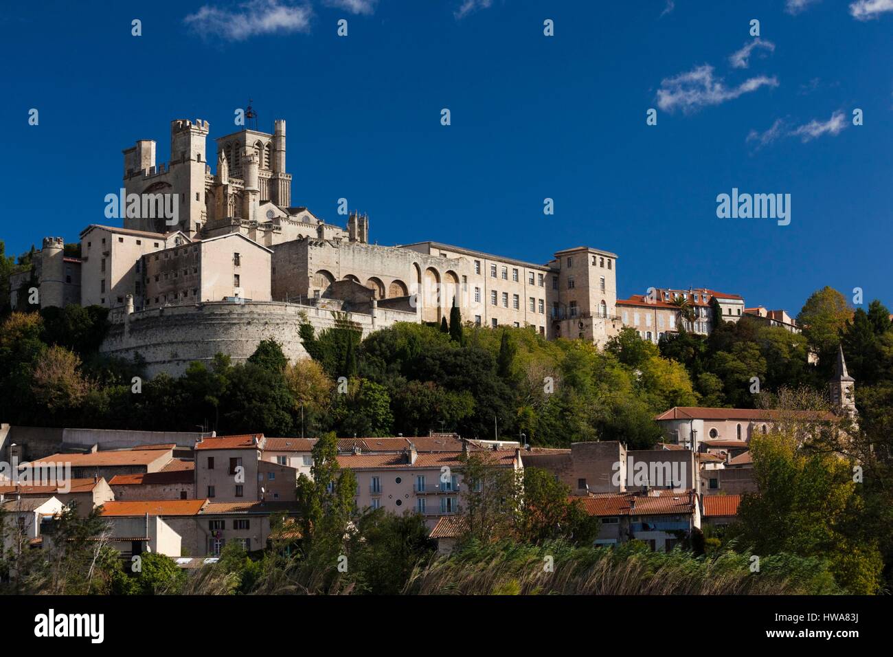 France, Herault, Beziers, Cathedrale St Nazaire cathedral Stock Photo ...