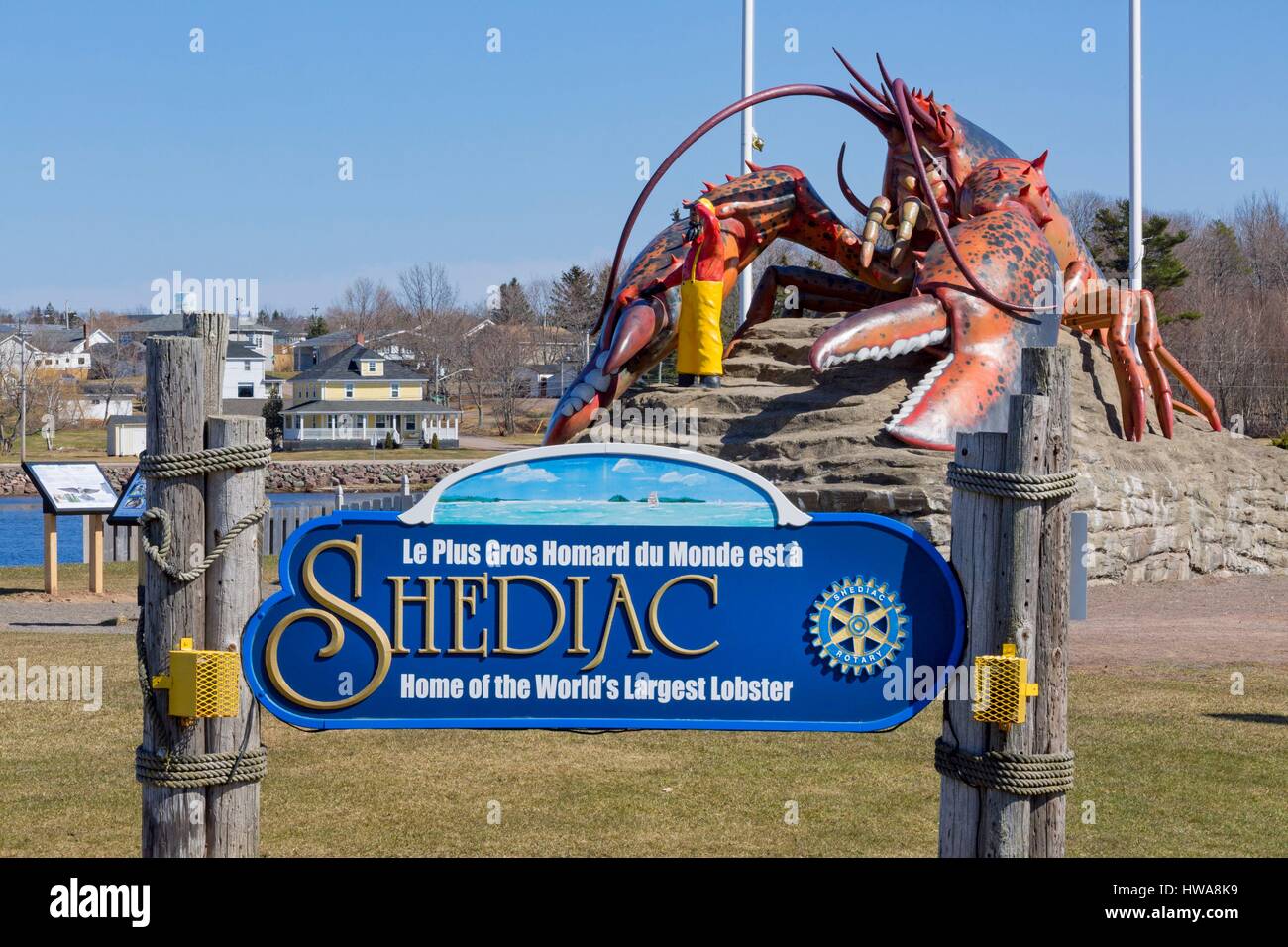 Canada, New Brunswick, Moncton, Shediac, giant lobster at the entrance
