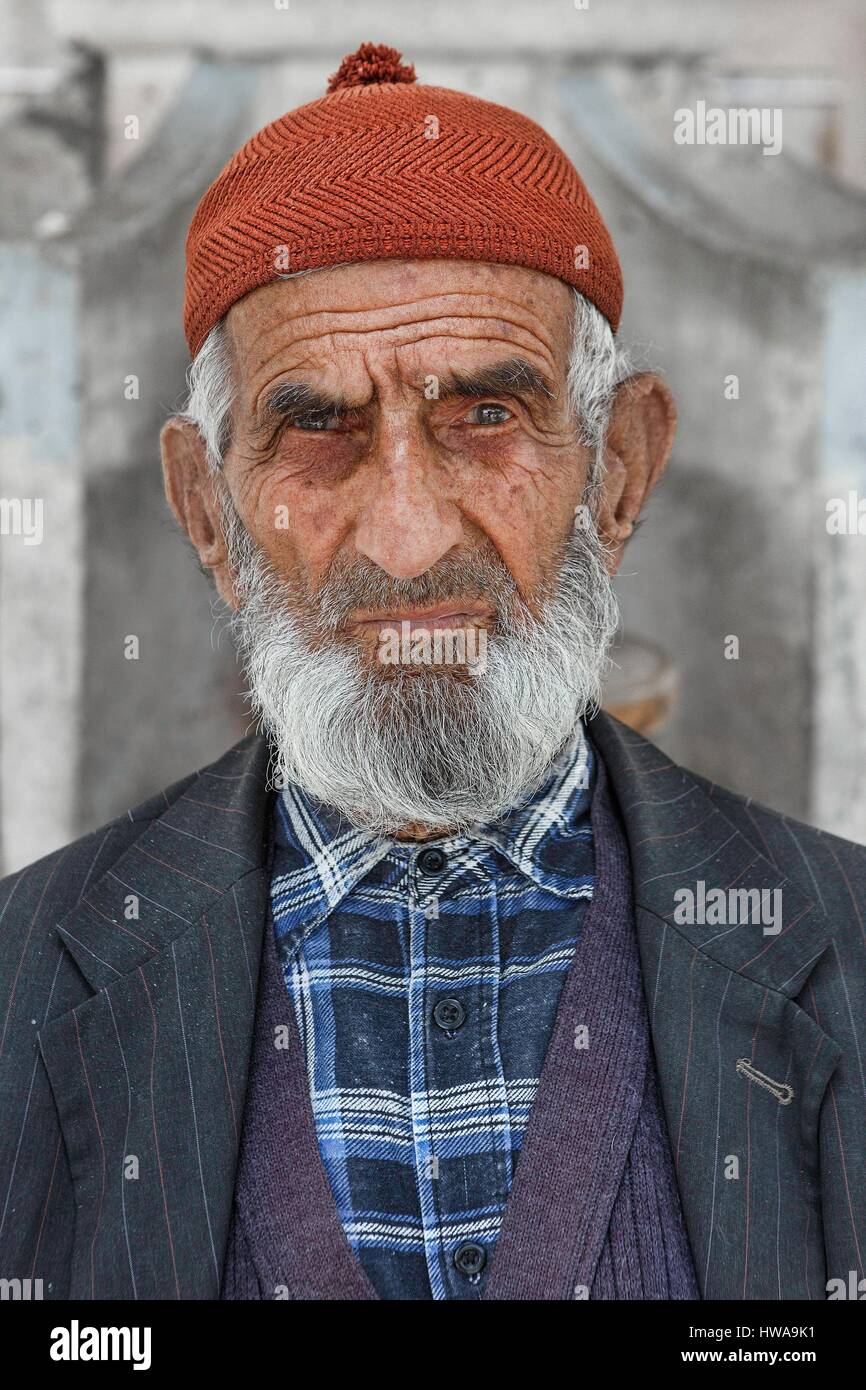 Turkey, Nevsehir, Cappadocia, Goreme, portrait of an old turkish man Stock Photo