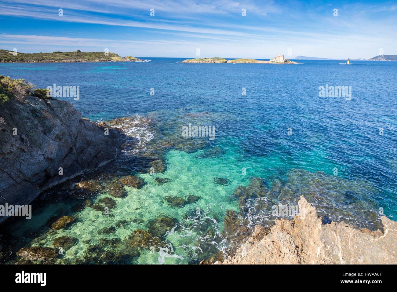 France Var Iles D Hyeres National Park Of Port Cros Island Of Stock Photo Alamy