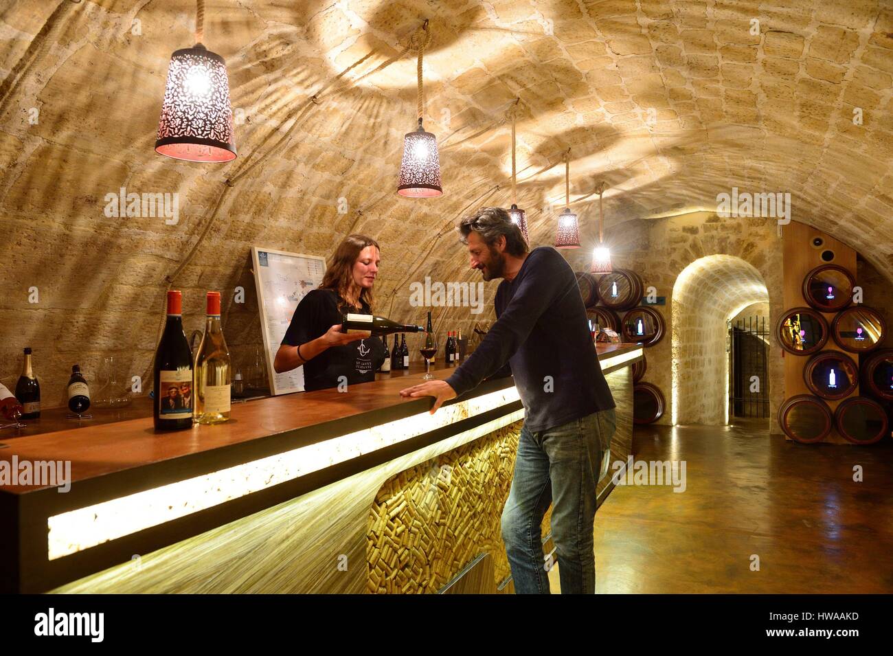 France, Paris, Les Caves du Louvre, wine cellar, built in the