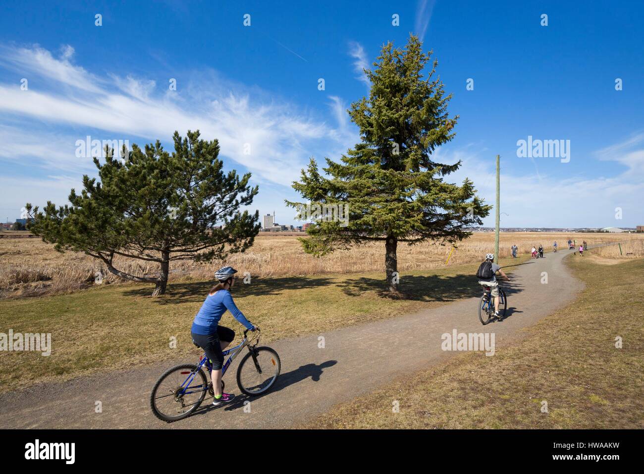 Canada, New Brunswick, Moncton, Riverview, the bike path along the Petitcodiac River Stock Photo