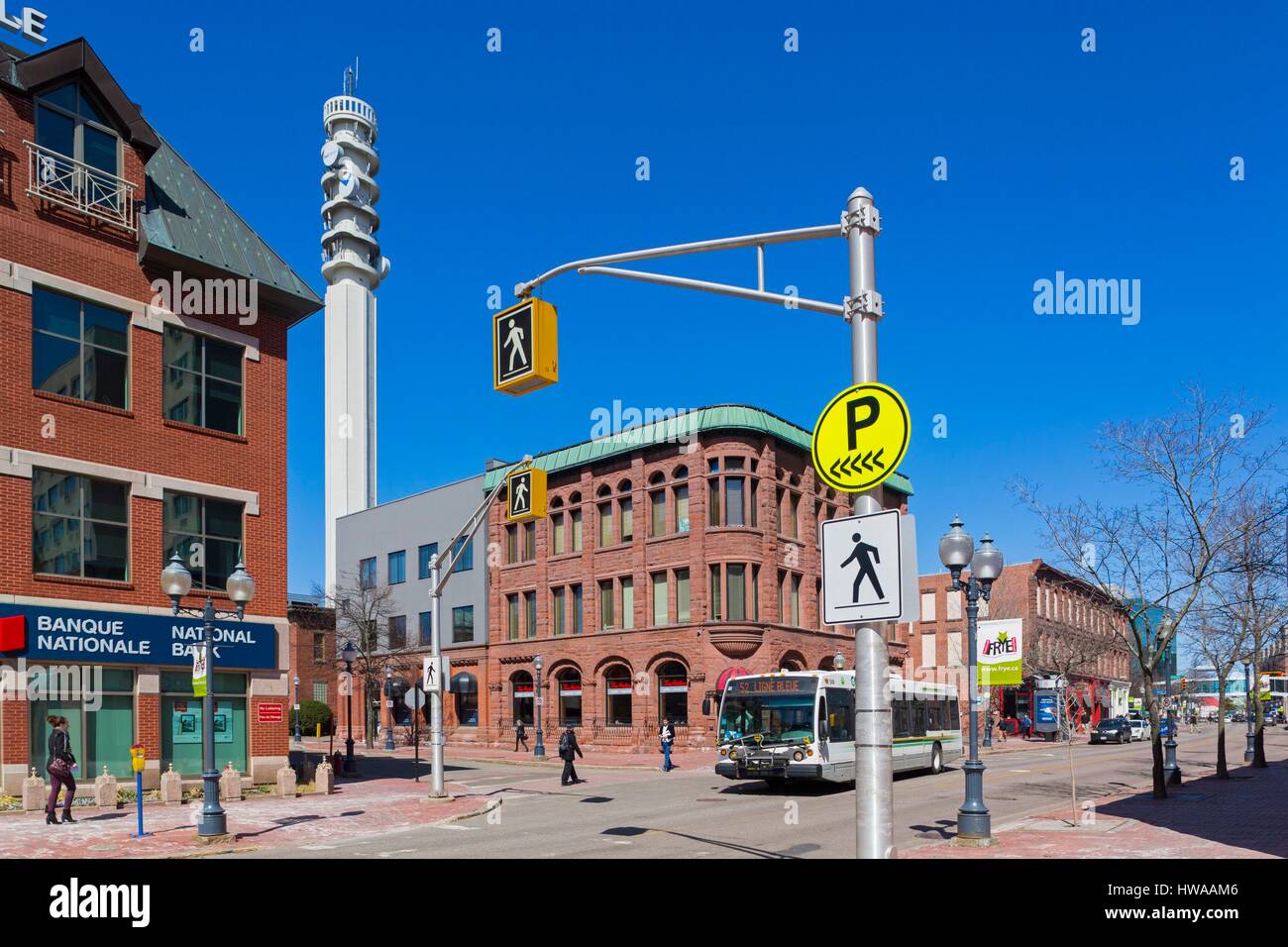 Canada, New Brunswick, Moncton, downtown, Main Street, Bell Aliant